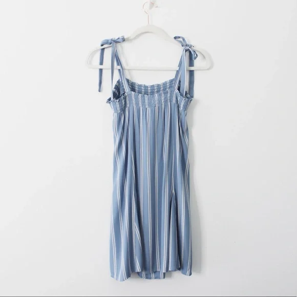 Privacy Please / Revolve Tobi Striped Tie Strap Mini Dress in Blue - Picture 8 of 11